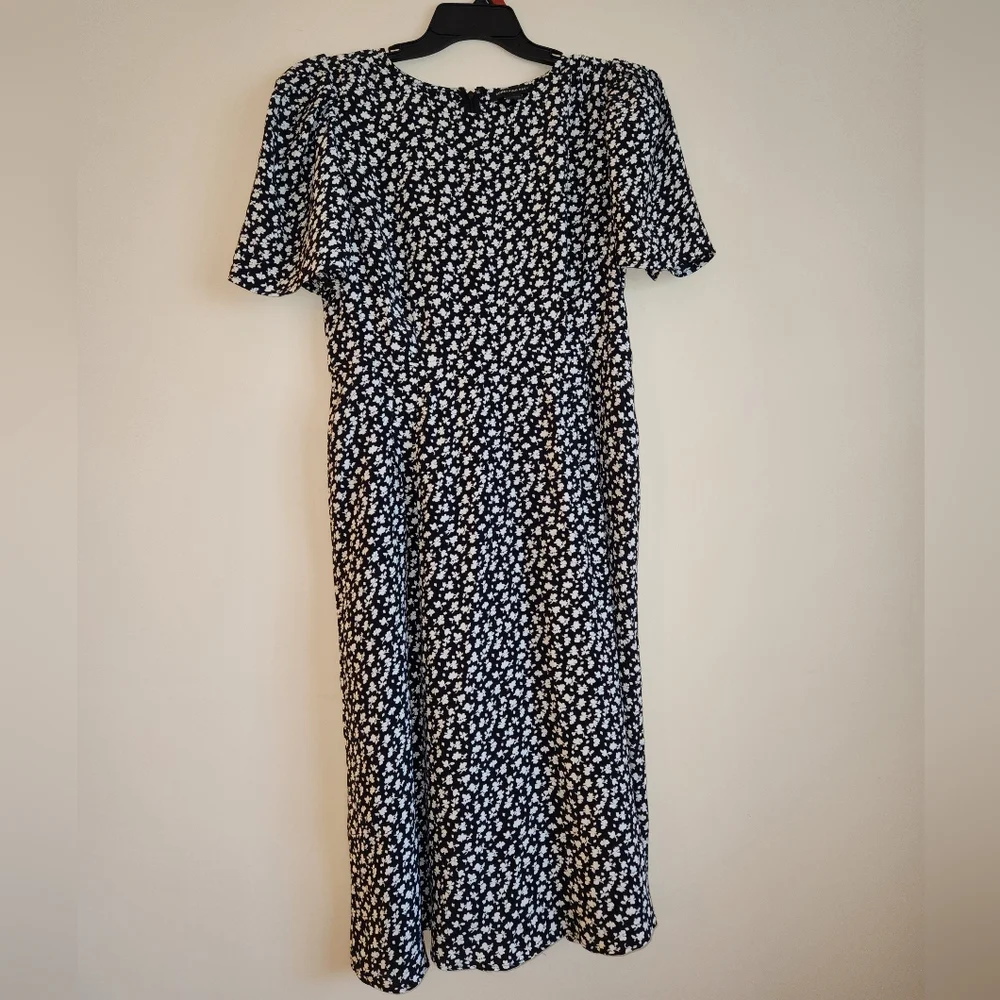 Something Navy Floral short sleeve Midi Dress Size I - Picture 6 of 7